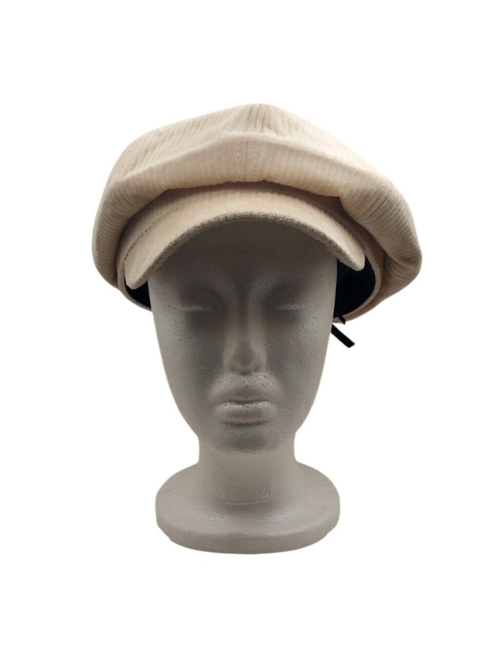 NWT Melrose And Market Corduroy Newsboy Gatsby Hat Cap With Curved Brim Beige